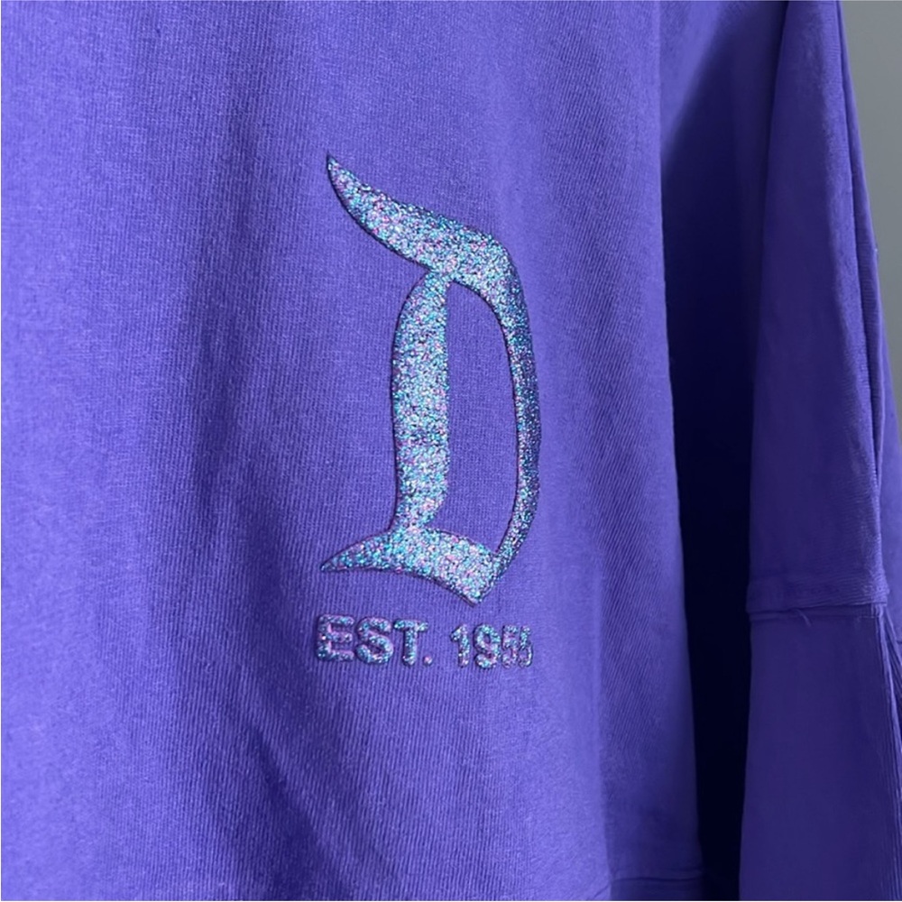 NWOT Disneyland Spirit Jersey Potion Purple Glitter Oversized Pullover Shirt - Picture 7 of 9